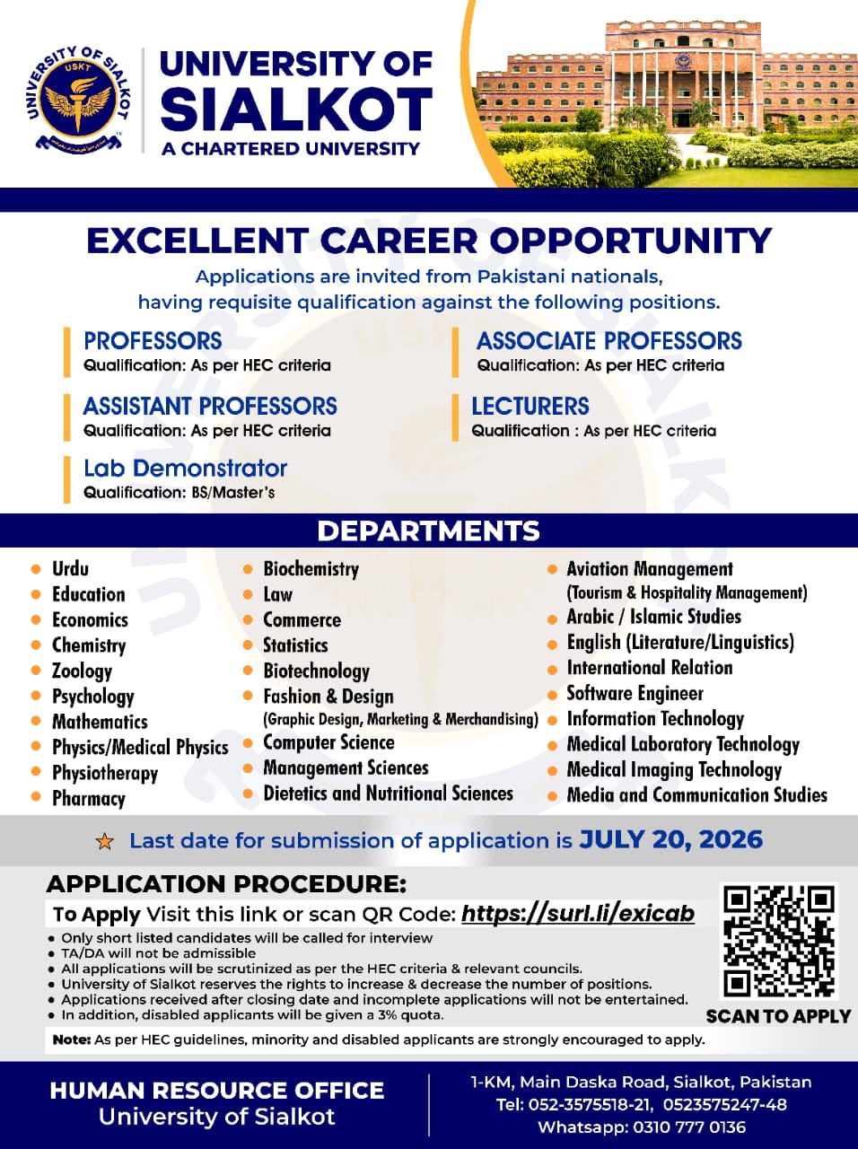 Faculty Advertisement